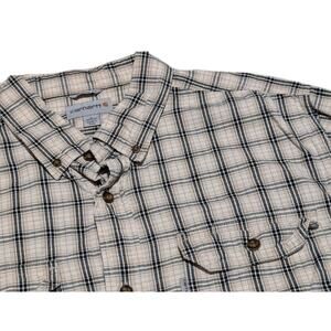 Carhartt Relaxed Fit Short Sleeve Button Up Collared Cotton Shirt Large EUC